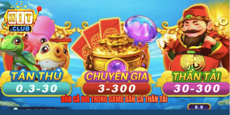 Đàn cá bơi trong game Bắn Cá Thần Tài 
